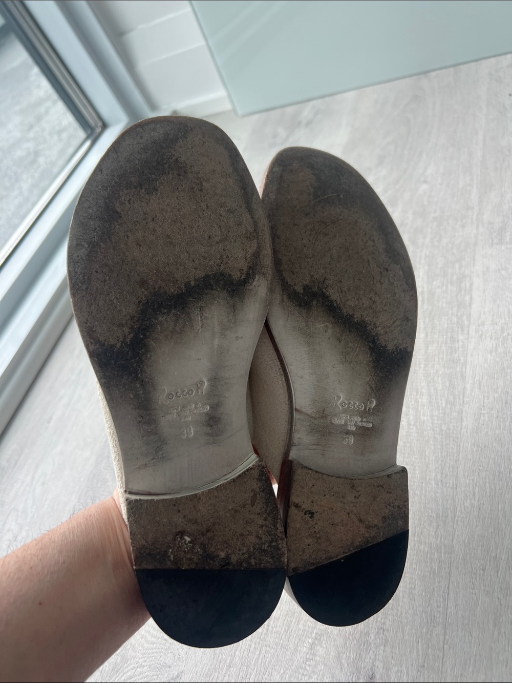 Rocco P. Women's Suede Slide Sandals in Off-White - Picture 5 of 5